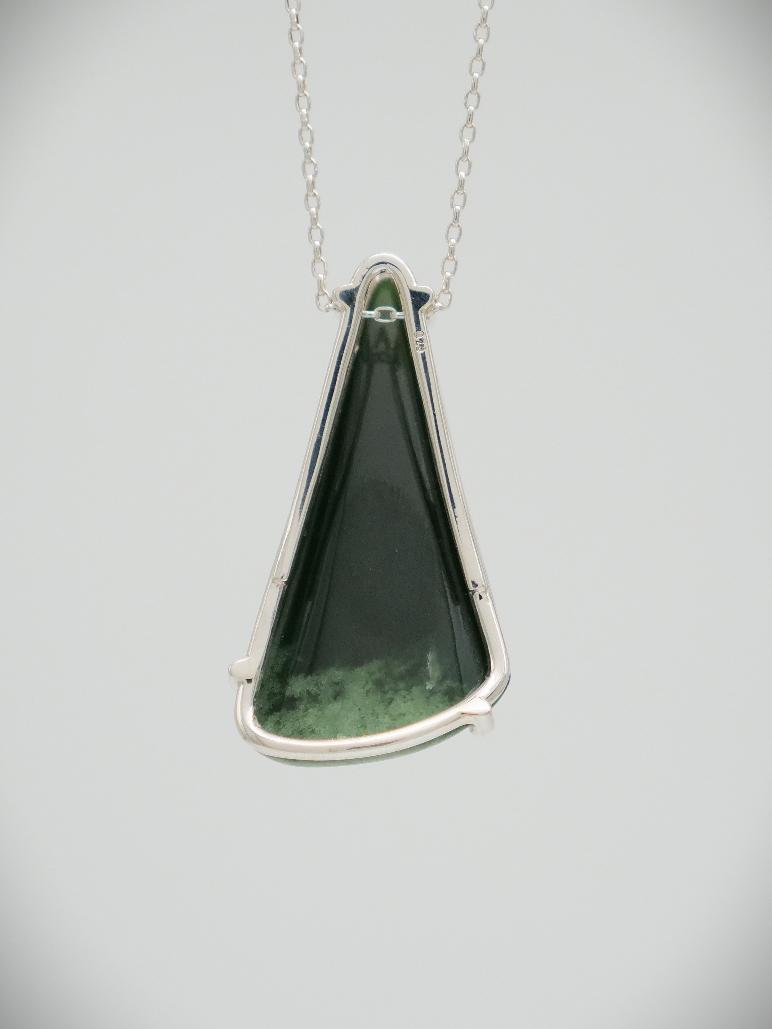 Moko Pounamu Gilt Jewellery Kawakawa Flower Greenstone & Sterling Silver Pendant 12603