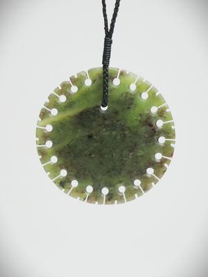 Moko Pounamu Notched Porohita NZ Genuine Totoweka Greenstone - Harihari Moko Pounamu Notched Porohita NZ Genuine Totoweka Greenstone - Harihari