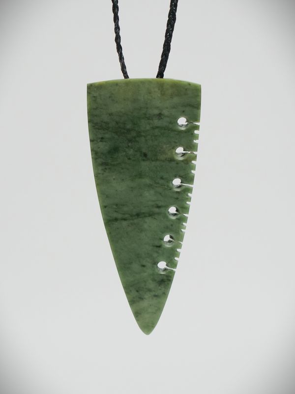 Moko Pounamu Rei Niho NZ Genuine Marsden Flower Greenstone - Aratika Moko Pounamu Rei Niho NZ Genuine Marsden Flower Greenstone - Aratika