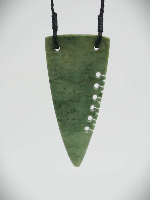 Moko Pounamu Rei Niho NZ Genuine Marsden Flower Greenstone - Aratoro Moko Pounamu Rei Niho NZ Genuine Marsden Flower Greenstone - Aratoro