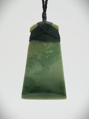 Moko Pounamu Wave Toki NZ Genuine Inanga Flower Greenstone - Haunui