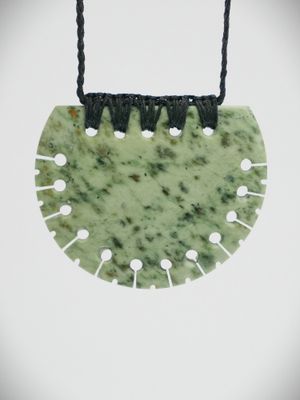 Moko Pounamu Kouma (Breastplate) NZ Genuine Kokopu Greenstone - Hurimoana