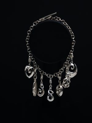 Moko Pounamu Sterling Silver Fob Bracelet with 6 Charms