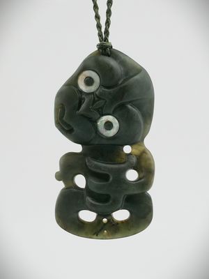 Moko Pounamu Hei Tiki NZ Genuine Inanga (Nelson) Te Tau Ihu Greenstone - Ohoka Moko Pounamu Hei Tiki NZ Genuine Inanga (Nelson) Te Tau Ihu Greenstone - Ohoka