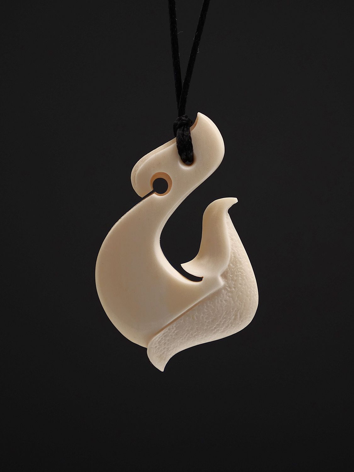 Moko Pounamu Hei Matau (Hook) Bone Carving - Ngapuna Moko Pounamu Hei Matau (Hook) Bone Carving - Ngapuna