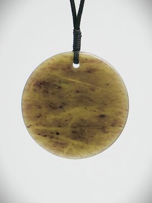 Moko Pounamu Porohita (Disc) NZ Genuine Totoweka Greenstone - Kahuraki Moko Pounamu Porohita (Disc) NZ Genuine Totoweka Greenstone - Kahuraki