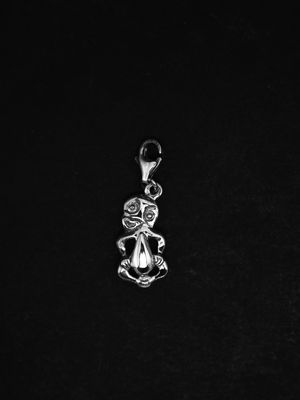 Moko Pounamu Sterling Silver Tiki Charm
