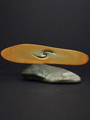 Moko Pounamu Purerehua Sculpture NZ Genuine Raukaraka & Inanga Greenstone - Waipara