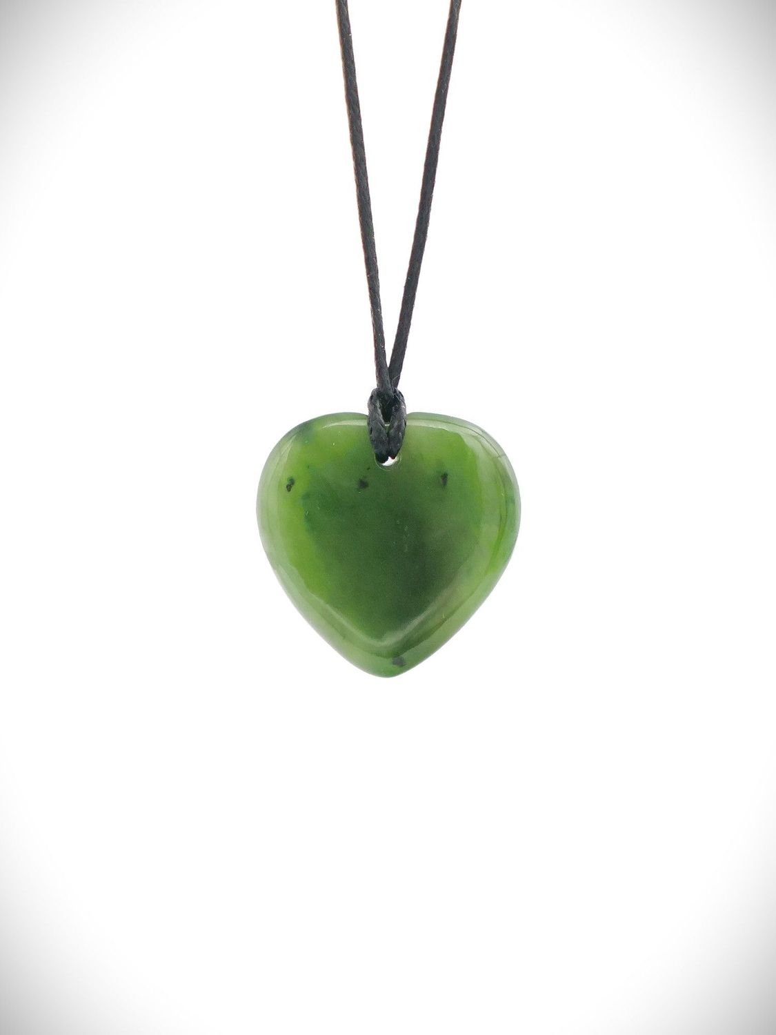 Moko Pounamu Heart NZ Genuine Kawakawa Greenstone - Cardrona Moko Pounamu Heart NZ Genuine Kawakawa Greenstone - Cardrona