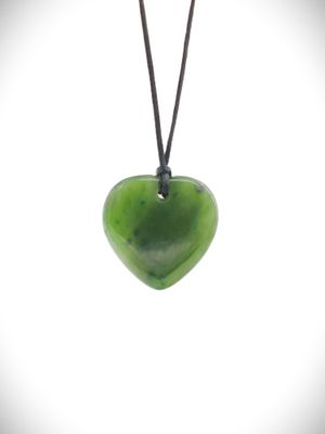 Moko Pounamu Manawa (Heart) NZ Genuine Kawakawa Greenstone - Cardrona