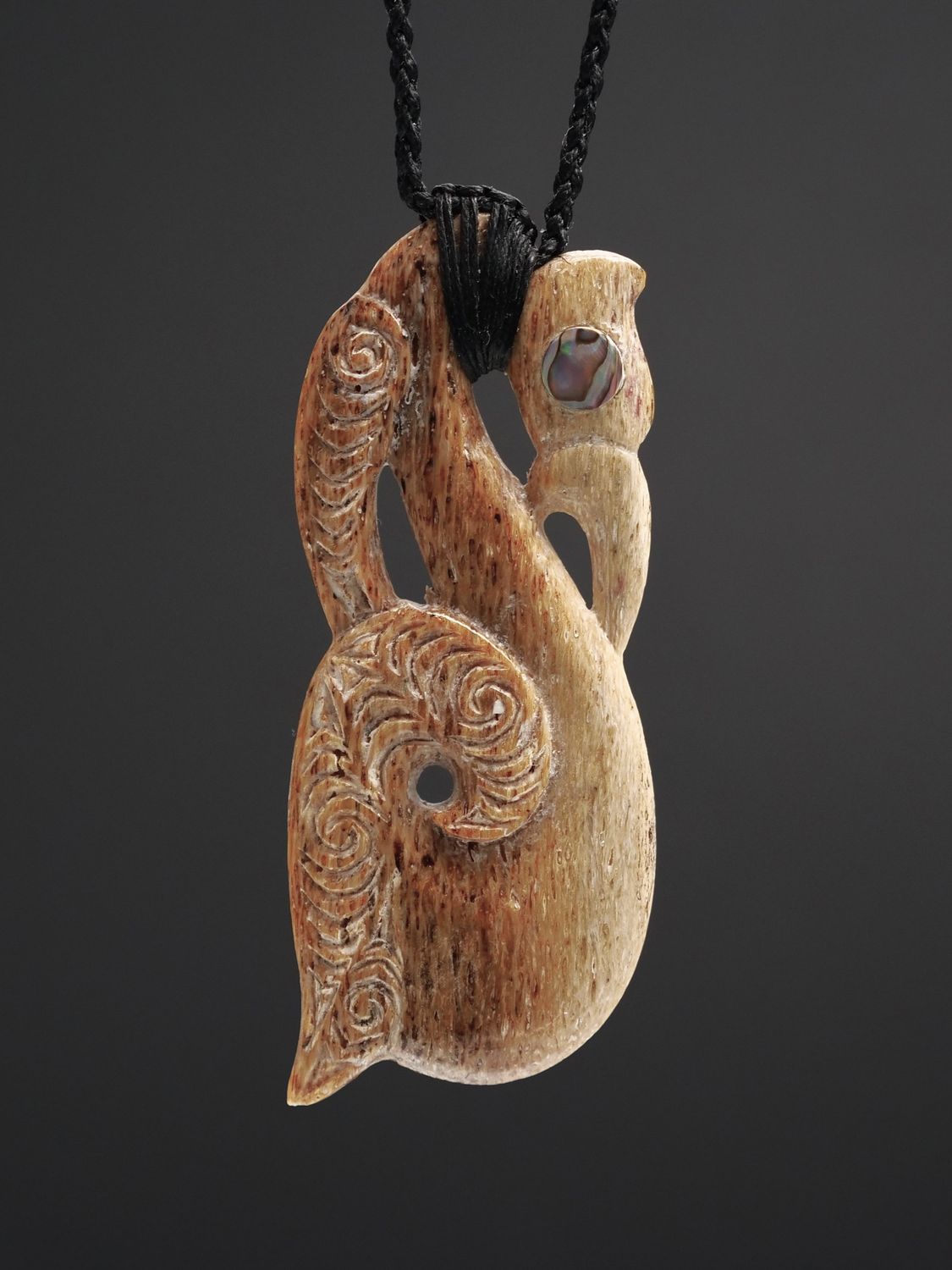 Moko Pounamu Manaia Genuine Whale Bone Carving - Kahutara Moko Pounamu Manaia Genuine Whale Bone Carving - Kahutara