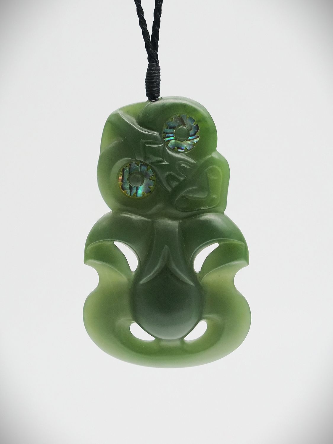 Moko Pounamu Hei Tiki NZ Genuine Inanga Greenstone - Maruia Moko Pounamu Hei Tiki NZ Genuine Inanga Greenstone - Maruia