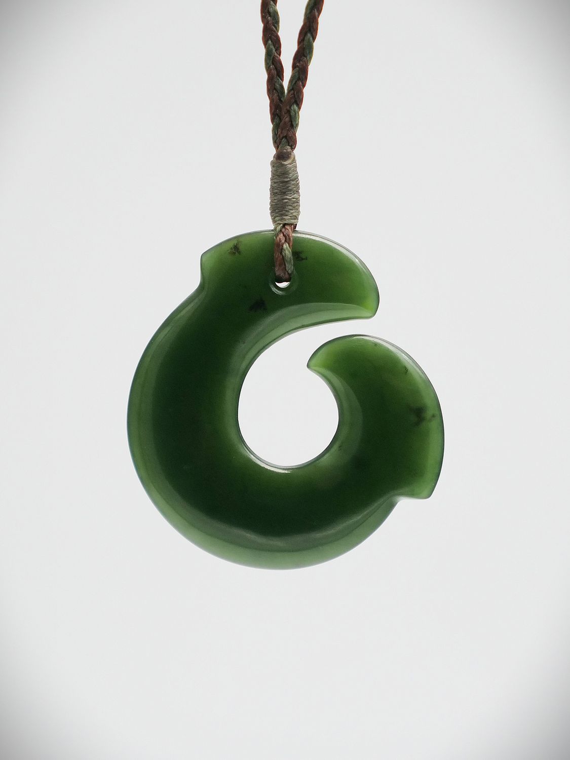 Moko Pounamu Hei Matau NZ Genuine Kawakawa Greenstone - Utawai Moko Pounamu Hei Matau NZ Genuine Kawakawa Greenstone - Utawai