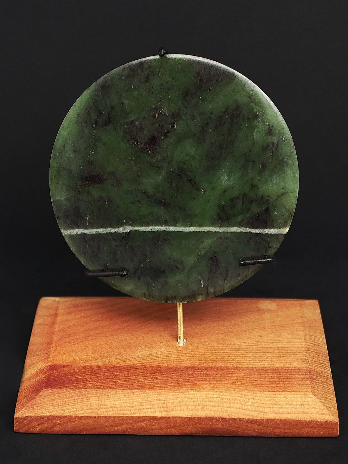 Moko Pounamu Porohita (Disc) Sculpture NZ Genuine Totoweka Greenstone - Rotoroa Moko Pounamu Porohita (Disc) Sculpture NZ Genuine Totoweka Greenstone - Rotoroa