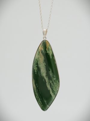 Moko Pounamu Kahurangi Flower Greenstone & Sterling Silver Pendant 13480 Moko Pounamu Kahurangi Flower Greenstone & Sterling Silver Pendant 13480