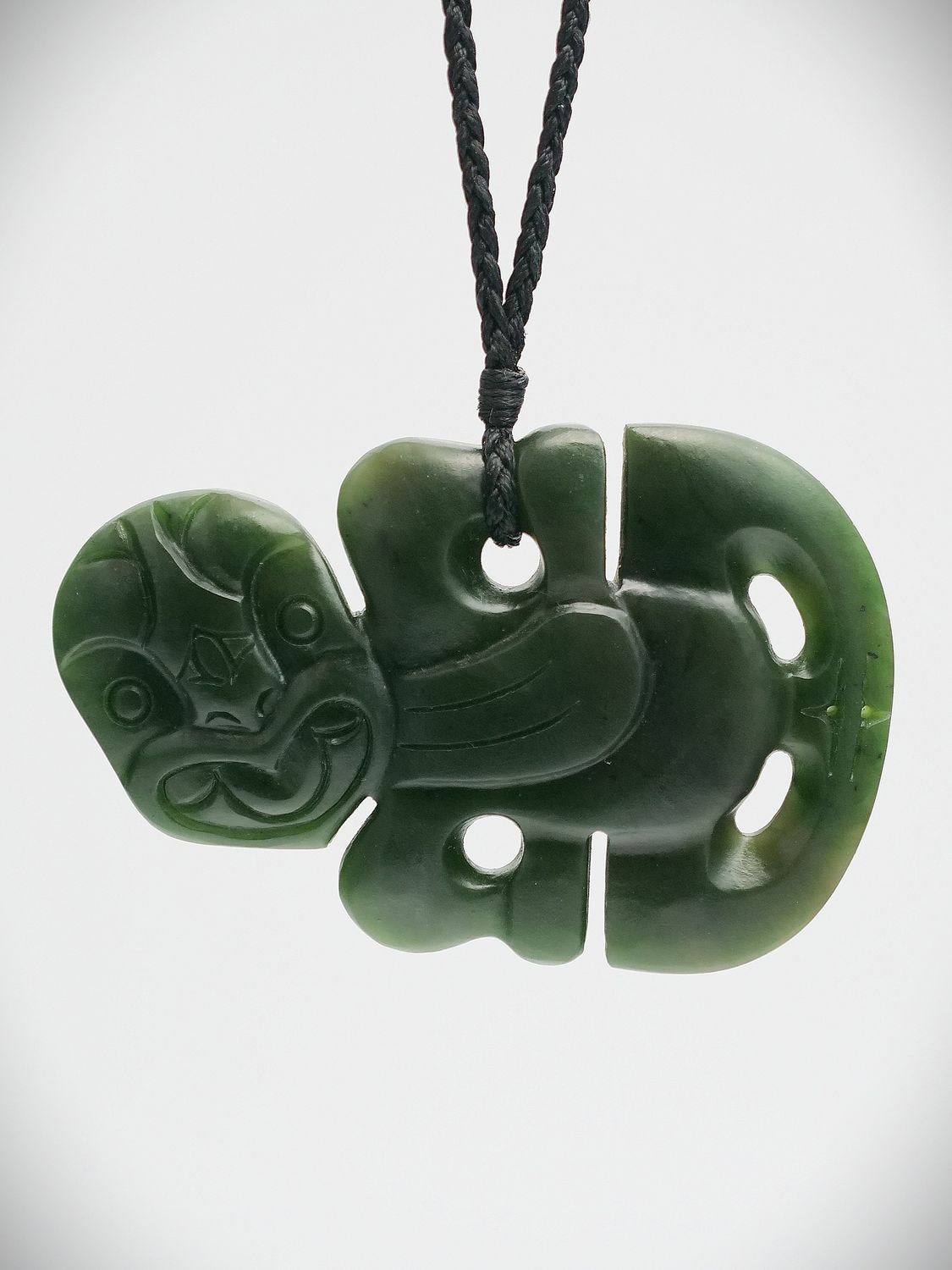 Moko Pounamu Hei Tiki NZ Genuine Kawakawa Greenstone - Totaranui Moko Pounamu Hei Tiki NZ Genuine Kawakawa Greenstone - Totaranui