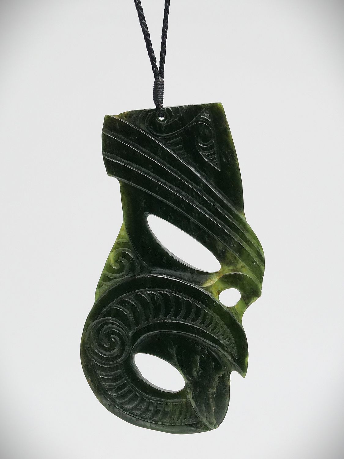 Moko Pounamu Koruru NZ Genuine Kawakawa Greenstone - Aratere Moko Pounamu Koruru NZ Genuine Kawakawa Greenstone - Aratere