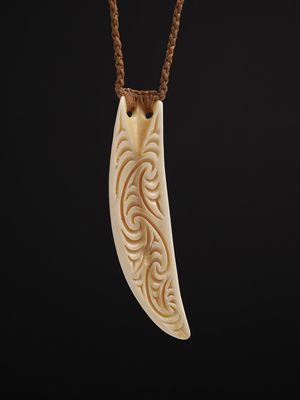 Moko Pounamu Whale Tooth  Rei Puta (Eye Tooth) - Otaki