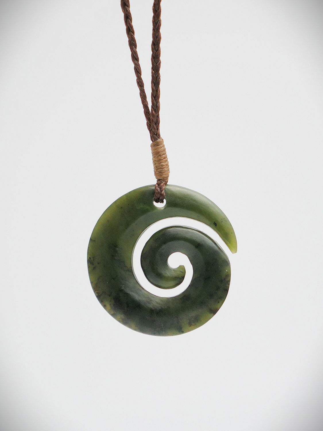 Moko Pounamu Koru NZ Genuine Kawakawa Greenstone - Wainoni