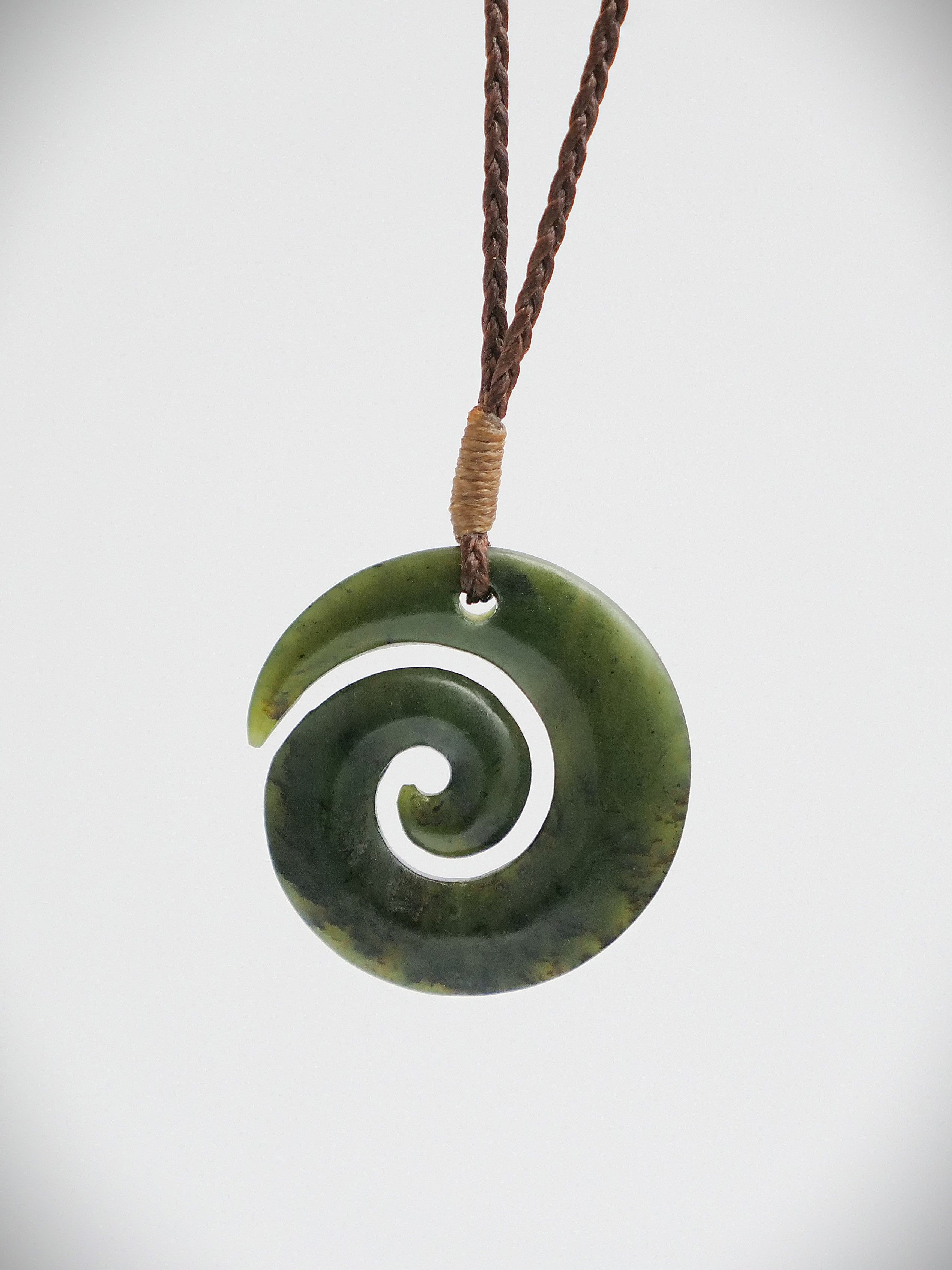 Moko Pounamu Koru NZ Genuine Kawakawa Greenstone - Wainoni