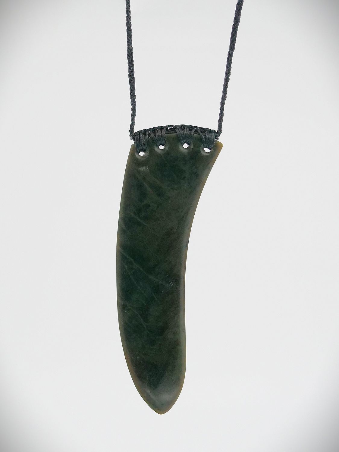 Moko Pounamu Rei Niho (Whale Tooth) NZ Genuine Inanga Greenstone - Ahuriri