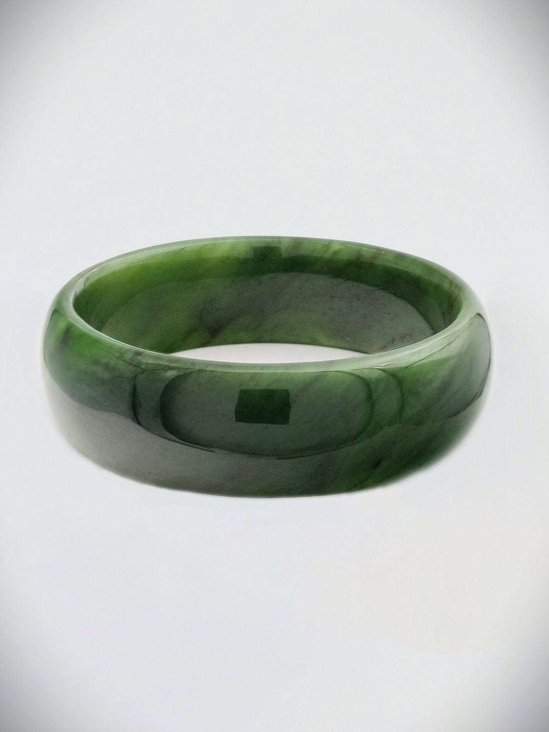 Moko Pounamu Solid Bangle NZ Genuine Kahurangi Greenstone - Waitoru 61mm Moko Pounamu Solid Bangle NZ Genuine Kahurangi Greenstone - Waitoru 61mm