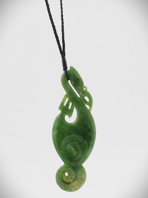 Moko Pounamu Manaia NZ Genuine Kahurangi Flower Greenstone - Aratiatia Moko Pounamu Manaia NZ Genuine Kahurangi Flower Greenstone - Aratiatia