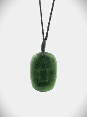 Moko Pounamu Koruru NZ Genuine Kawakawa Greenstone - Pounui