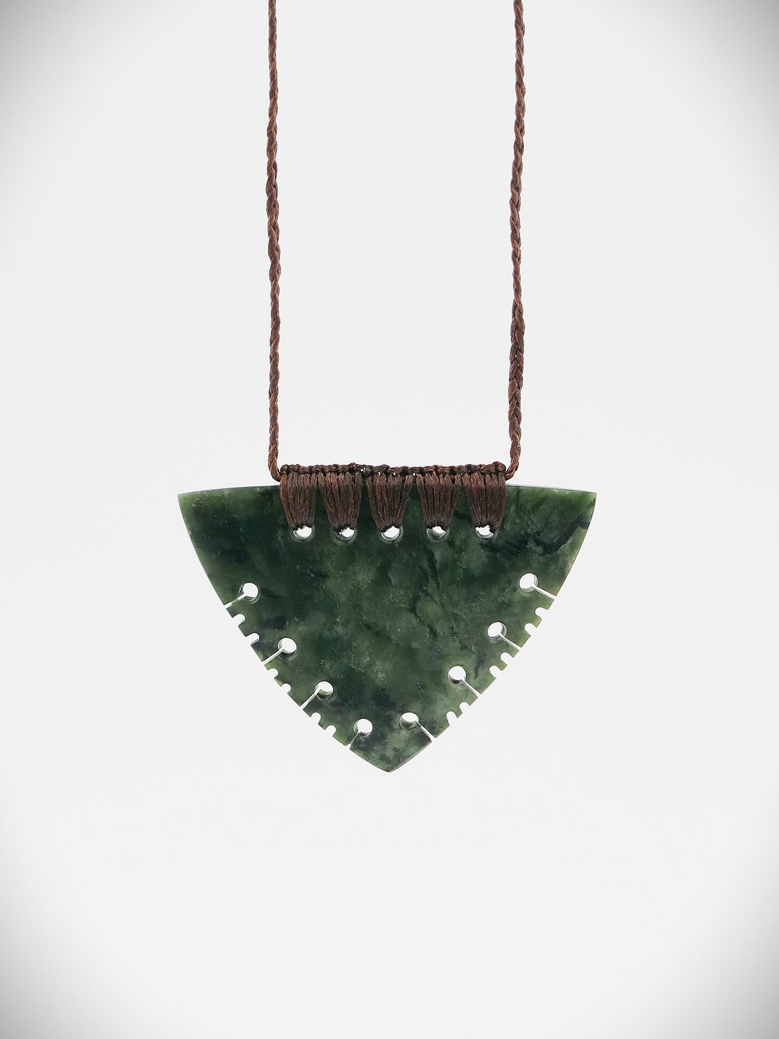 Moko Pounamu Notched Breastplate NZ Genuine Kawakawa Greenstone - Pukemaori Moko Pounamu Notched Breastplate NZ Genuine Kawakawa Greenstone - Pukemaori