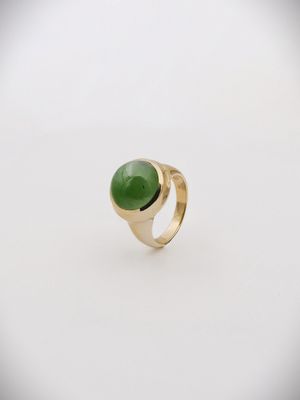 Moko Pounamu Gilt Jewellery Kahurangi Pounamu & 9ct Gold Ring 14467 Moko Pounamu Gilt Jewellery Kahurangi Pounamu & 9ct Gold Ring 14467