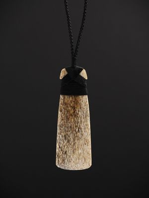 Moko Pounamu Toki Genuine Whale Bone Carving - Waikaretu