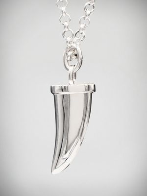 Moko Pounamu Sharks Tooth Sterling Silver Necklace - ST1