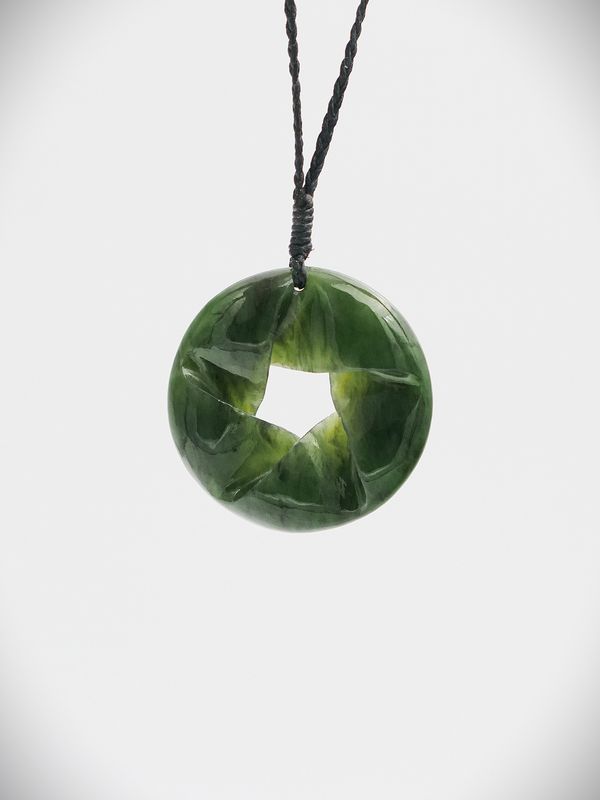 Moko Pounamu Southern Cross NZ Genuine Kawakawa Greenstone - Wharengaere Moko Pounamu Southern Cross NZ Genuine Kawakawa Greenstone - Wharengaere