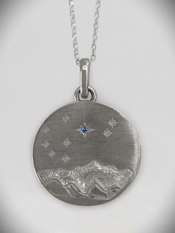 Moko Pounamu MATARIKI Sterling Silver Pendant MT1 Moko Pounamu MATARIKI Sterling Silver Pendant MT1