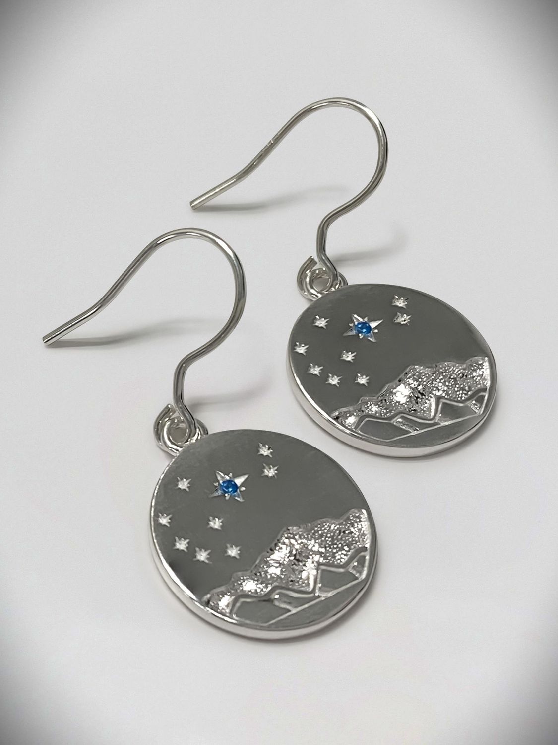 Moko Pounamu MATARIKI Sterling Silver Earrings - MT2