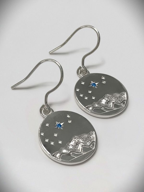 Moko Pounamu MATARIKI Sterling Silver Earrings - MT2 Moko Pounamu MATARIKI Sterling Silver Earrings - MT2