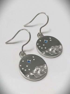 Moko Pounamu MATARIKI Sterling Silver Earrings - MT2 Moko Pounamu MATARIKI Sterling Silver Earrings - MT2