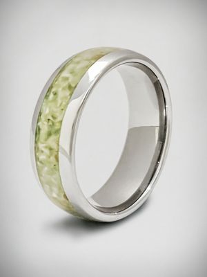 Moko Pounamu Sterling Silver & Genuine NZ Kahurangi Greenstone Band Ring 8mm SSBR8 Moko Pounamu Sterling Silver & Genuine NZ Kahurangi Greenstone Band Ring 8mm SSBR8