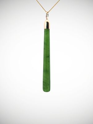 Moko Pounamu Kuru (Drop) NZ Genuine Kahurangi & 9ct Gold - Te Motumotu Moko Pounamu Kuru (Drop) NZ Genuine Kahurangi & 9ct Gold - Te Motumotu