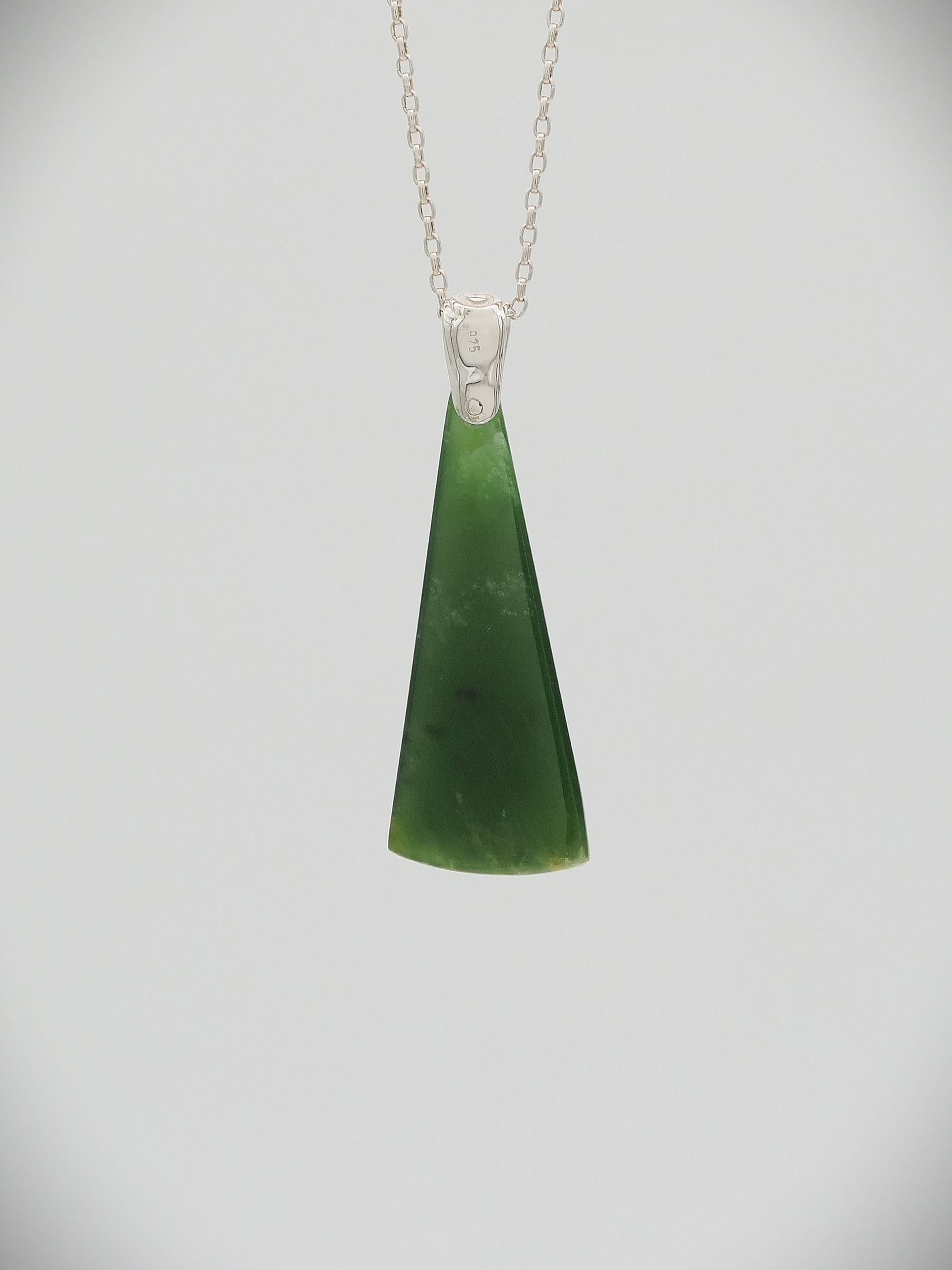 Moko Pounamu Kuru (Drop) NZ Genuine Kahurangi Flower Greenstone & Sterling Silver - Moawhango