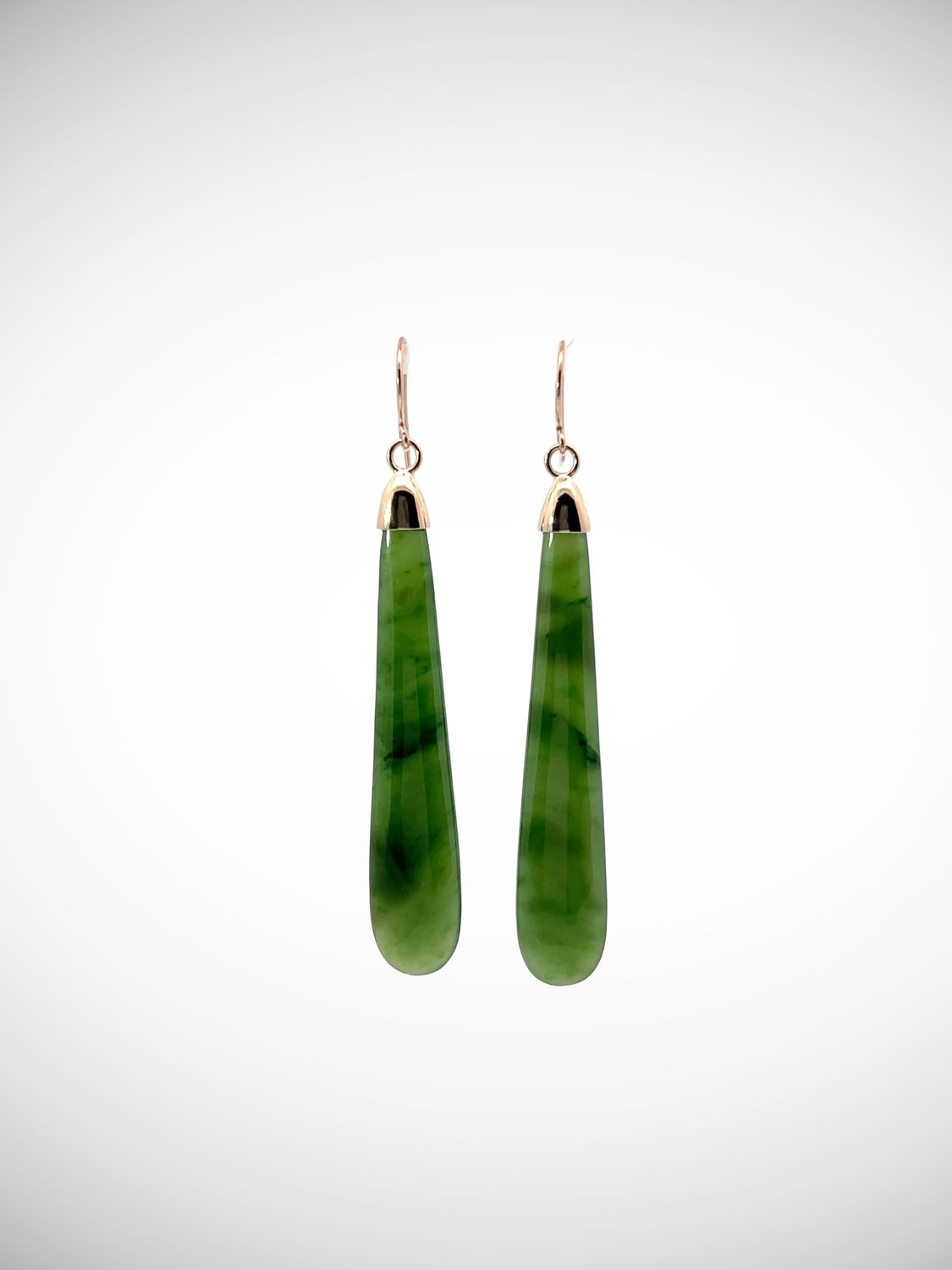 Moko Pounamu NZ Kahurangi Greenstone & 9ct Gold Earrings - Papapounamu Moko Pounamu NZ Kahurangi Greenstone & 9ct Gold Earrings - Papapounamu