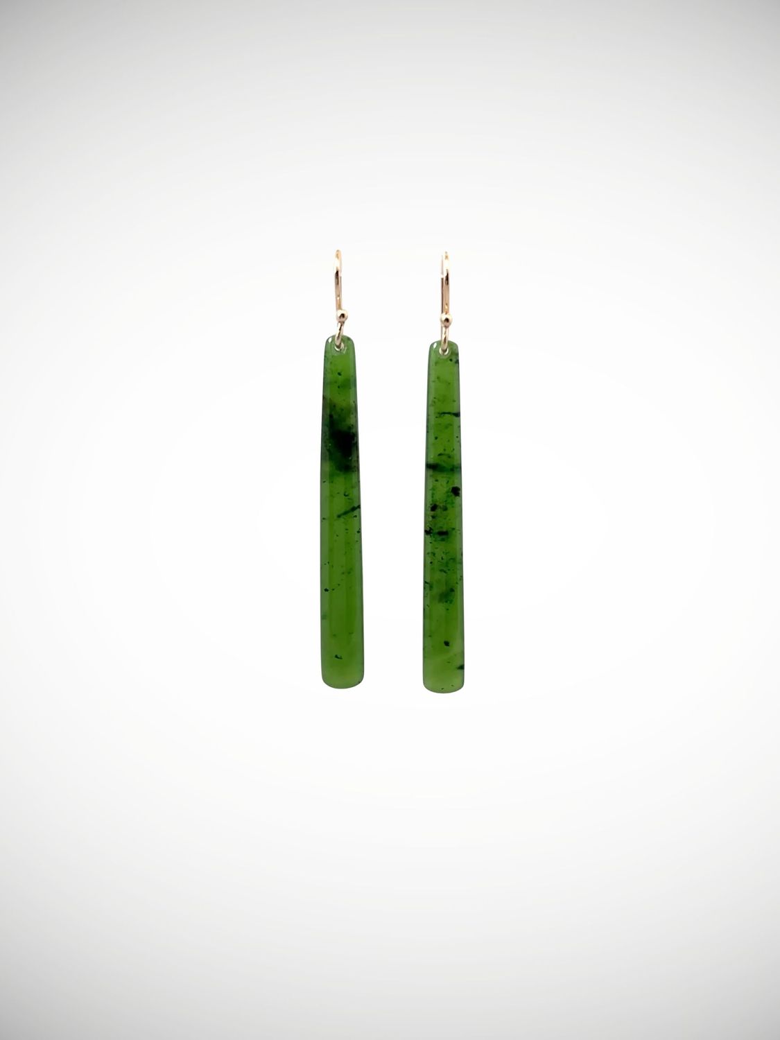 Moko Pounamu NZ Genuine Kahurangi Greenstone & 9ct Gold Earrings - Torea Moko Pounamu NZ Genuine Kahurangi Greenstone & 9ct Gold Earrings - Torea