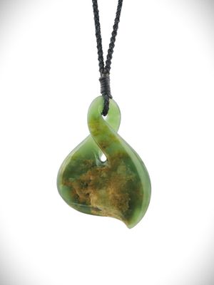 Moko Pounamu Single Pikorua (Twist) NZ Genuine Kahurangi Flower Greenstone - Waiautoa Moko Pounamu Single Pikorua (Twist) NZ Genuine Kahurangi Flower Greenstone - Waiautoa