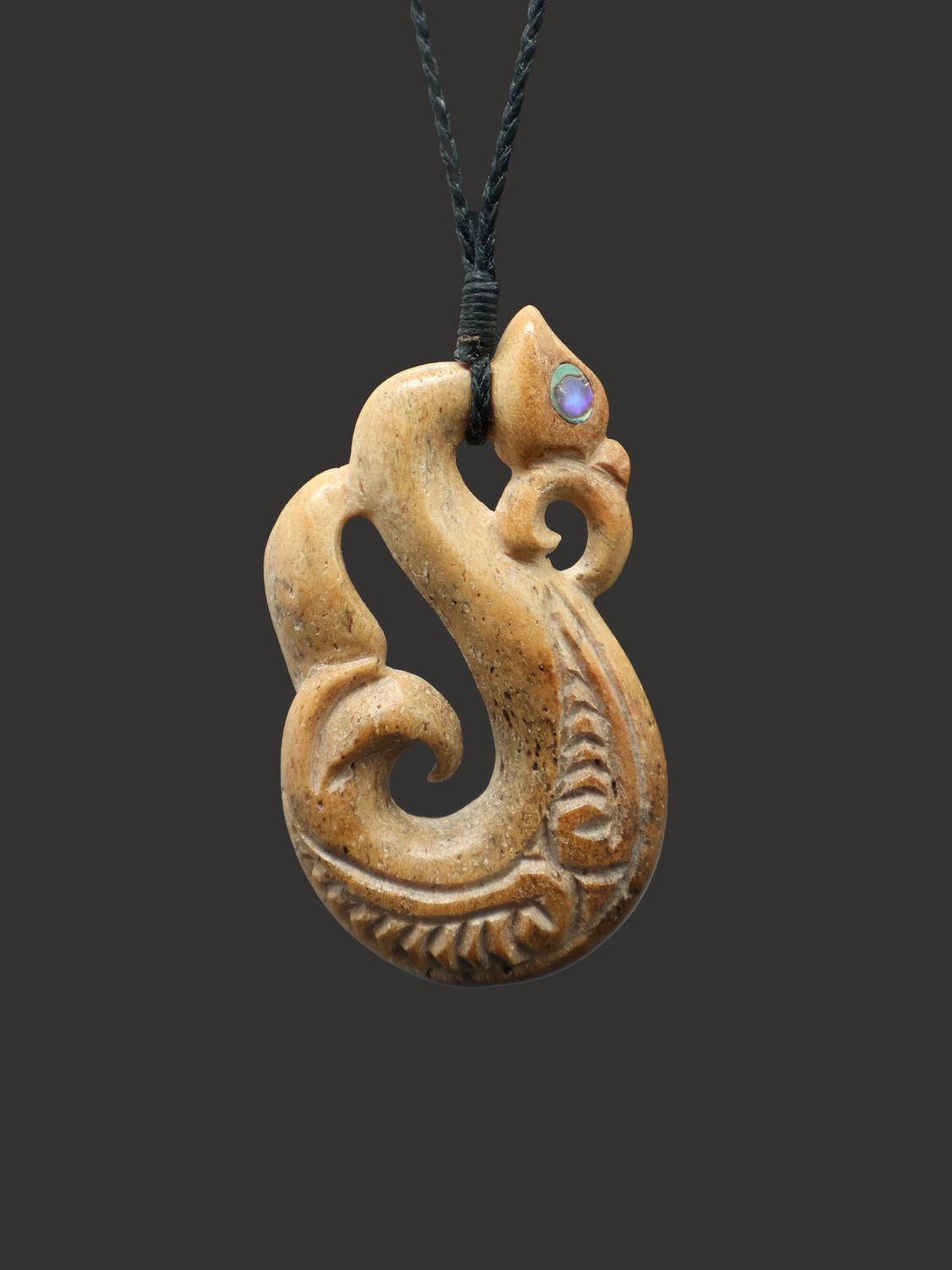 Moko Pounamu Manaia Genuine Whale Bone Carving - Whakapapakura SALE