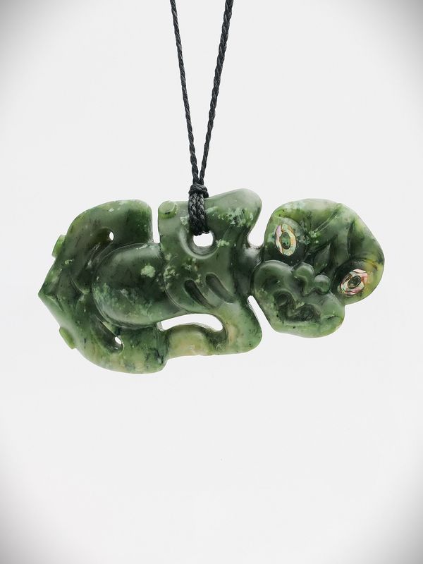 Moko Pounamu Hei Tiki NZ Genuine Hapopo Greenstone Waimarama