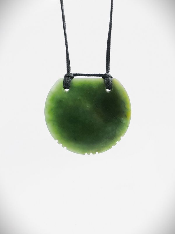 Moko Pounamu Kouma (Breastplate) NZ Genuine Hapopo Greenstone - Whirinaki