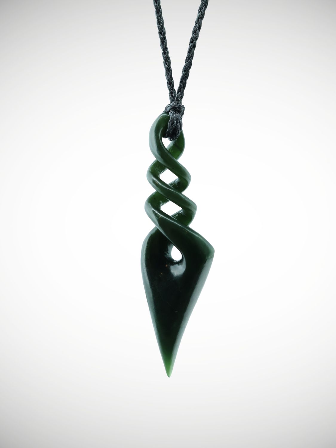 Moko Pounamu Triple Pikorua (Twist) NZ Genuine Kawakawa Greenstone -