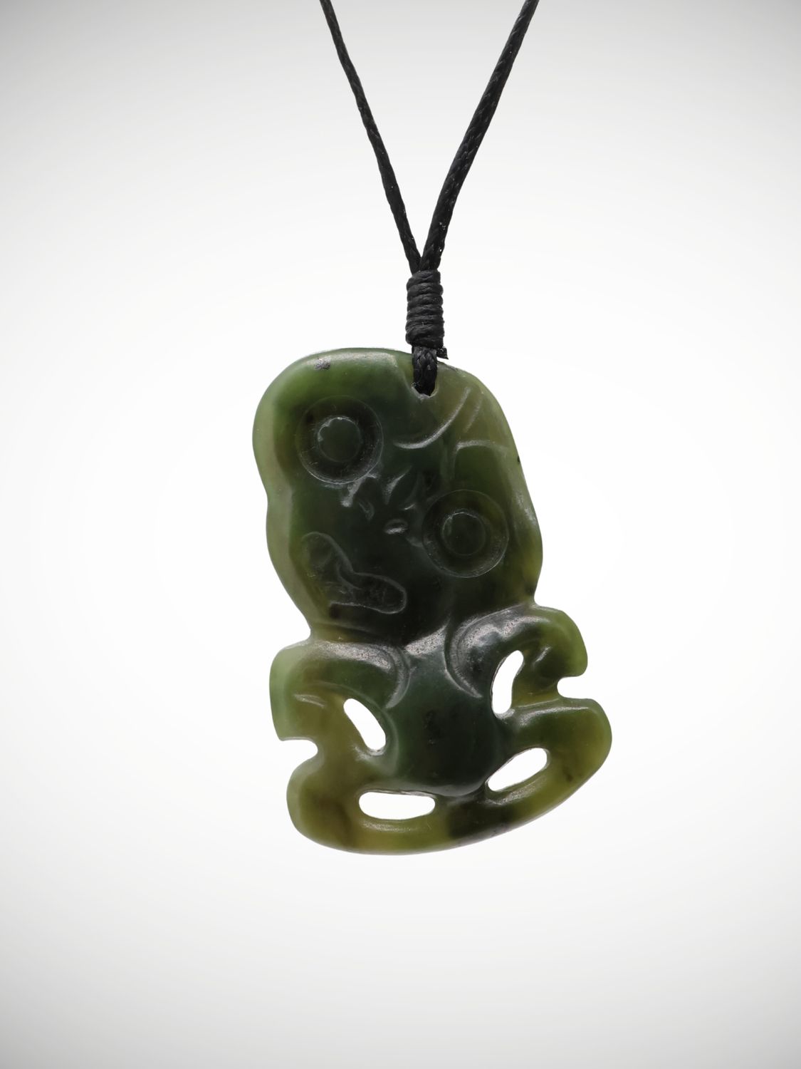 Moko Pounamu Hei Tiki Genuine NZ Kawakawa Greenstone - Kaimata Moko Pounamu Hei Tiki Genuine NZ Kawakawa Greenstone - Kaimata