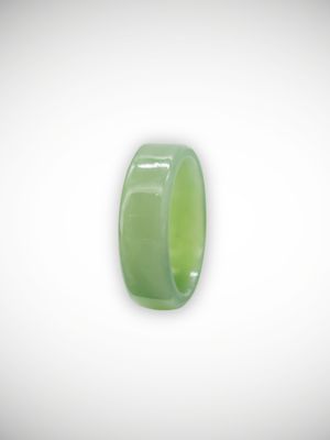 Moko Pounamu Flat Band Ring Genuine NZ Inanga Greenstone - Whetukura