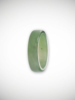 Moko Pounamu Flat Band Ring Genuine NZ Inanga Greenstone - Whenuahou Moko Pounamu Flat Band Ring Genuine NZ Inanga Greenstone - Whenuahou